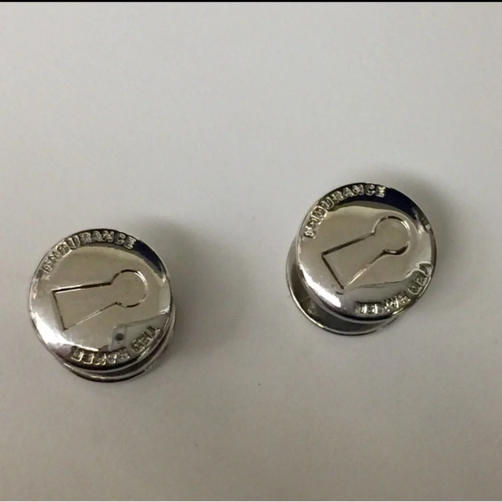 TED BAKER 2 LOCK AND KEY SHIRT STUDS SILVER NWOT